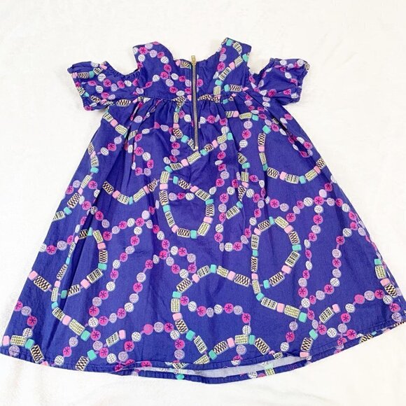 5/$25 Genuine Kids cold shoulder purple pink lined tent dress - Size 4T - Picture 6 of 7